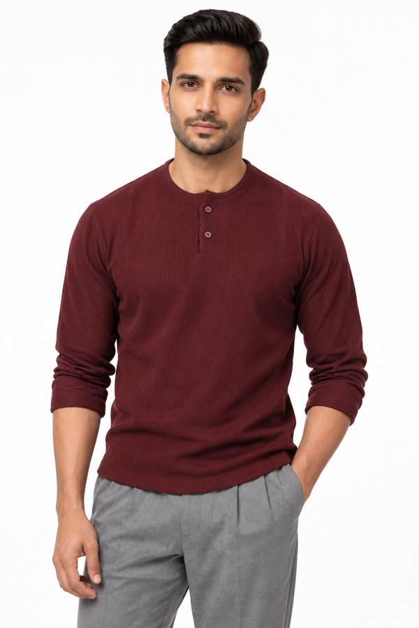 Maroon Henley T-shirt