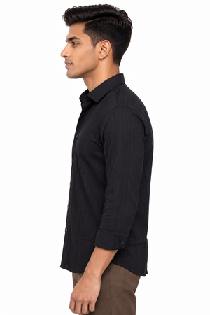 Black Textured Designer Shirt