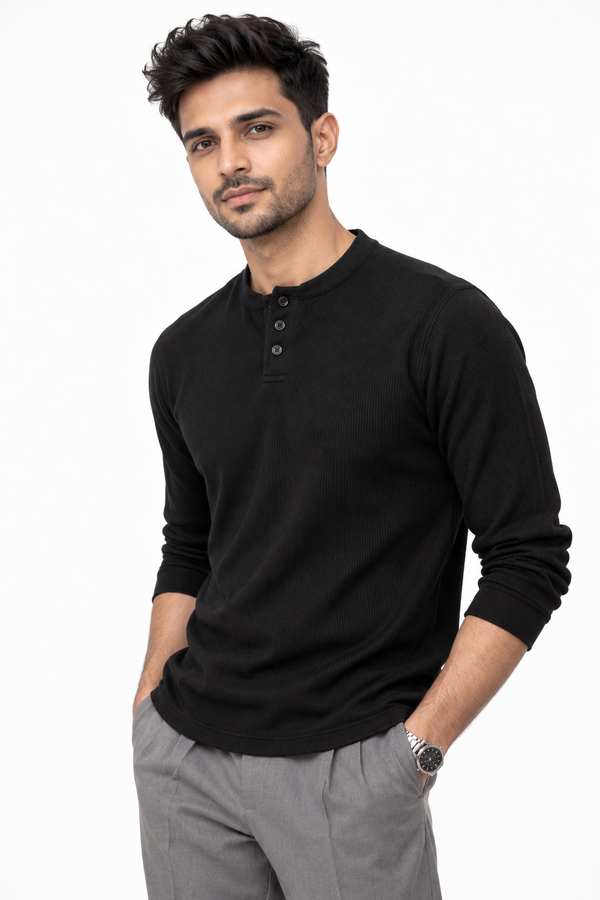 Black Henley T-shirt