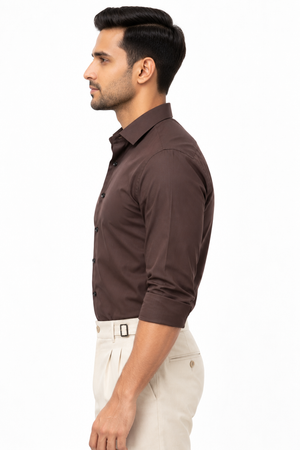 Dark Brown Plain Shirt