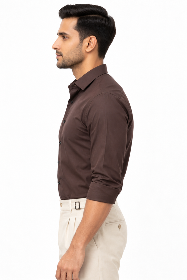 Dark Brown Plain Shirt