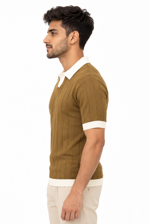 Brown Collar T-shirt