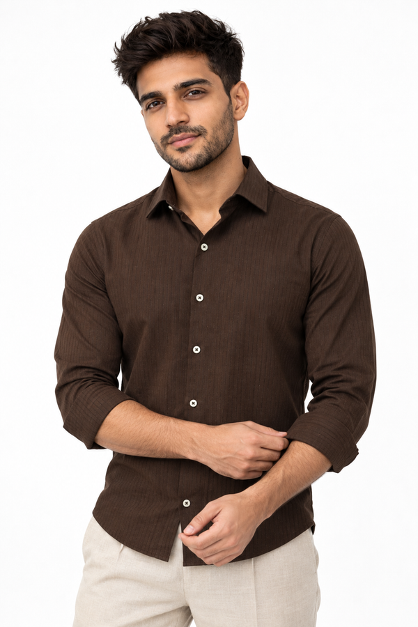 Dark Brown Stripe Shirt