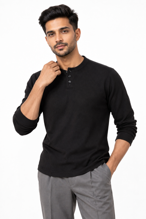 Black Henley T-shirt