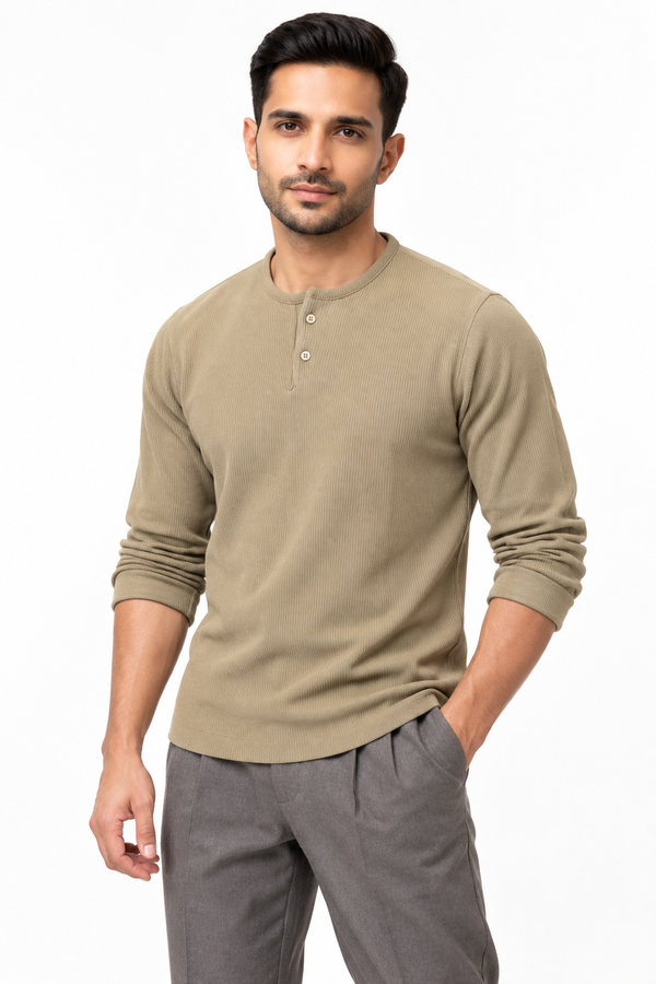 Cream Henley T-shirt