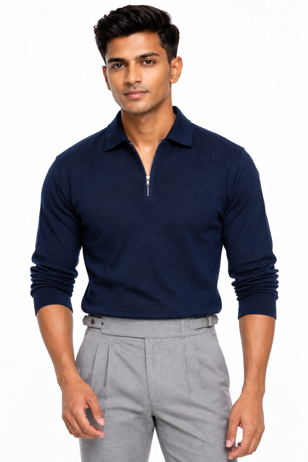 Navy Blue Netted T-Shirt