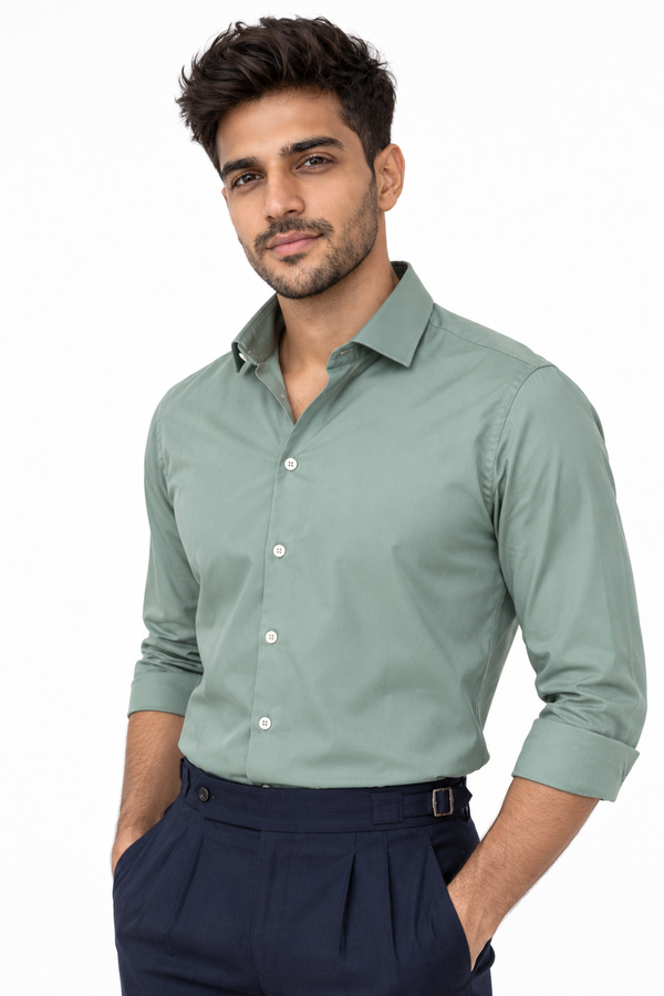 Green Plain Shirt