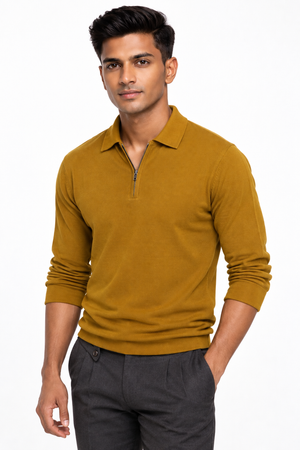 Mustard Netted T-Shirt