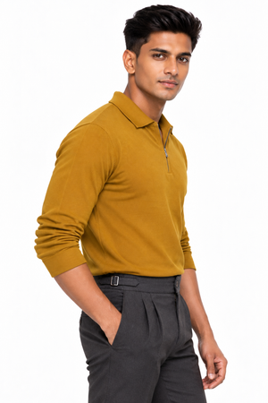 Mustard Netted T-Shirt