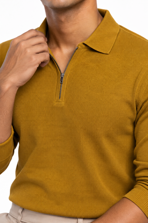 Mustard Netted T-Shirt