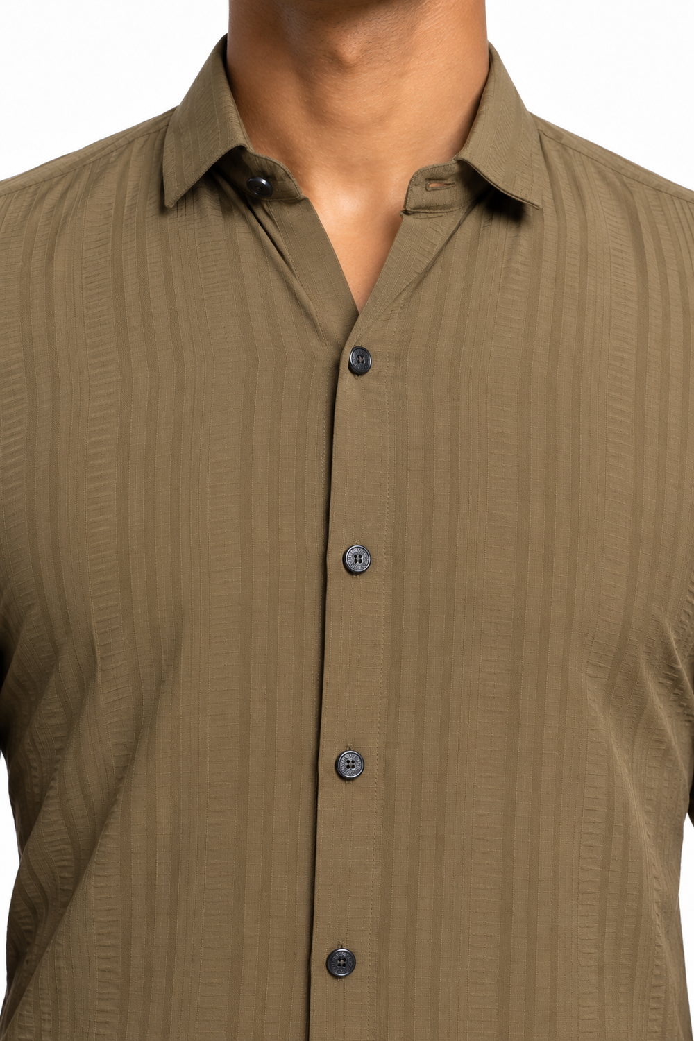 Green Textured Designer Shirt