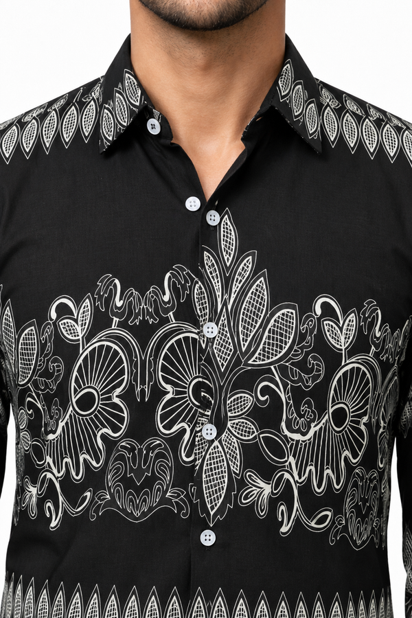Black Border Printed Shirt