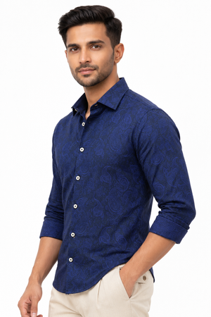 Navy Blue Club Wear Shirt