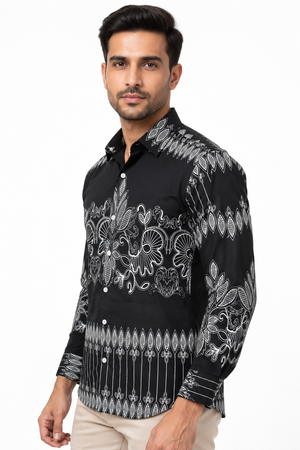 Black Border Printed Shirt