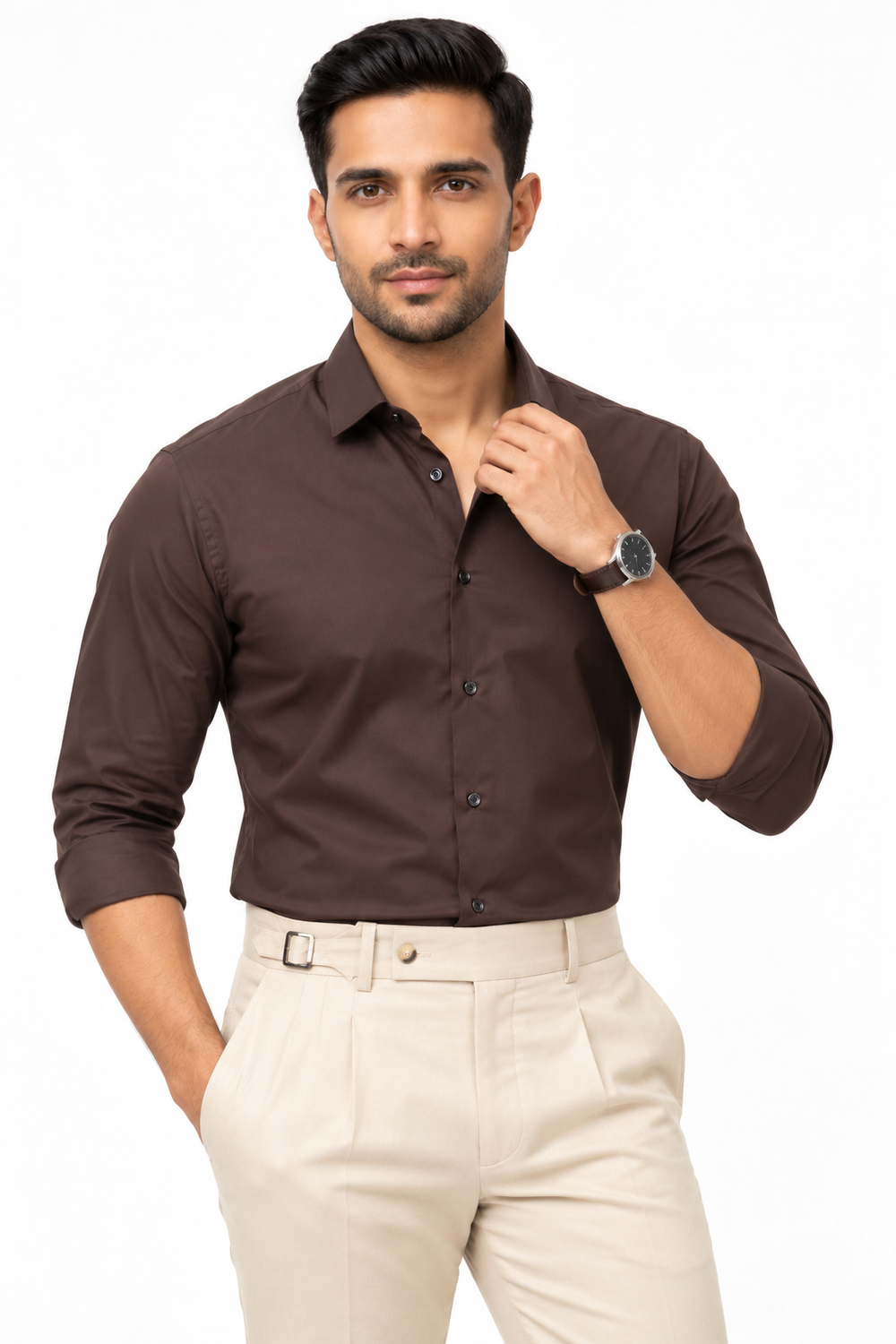Dark Brown Plain Shirt