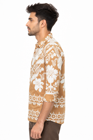 Mustard Floral Printed Shirt
