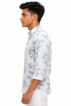 Blue Embroidery Shirt