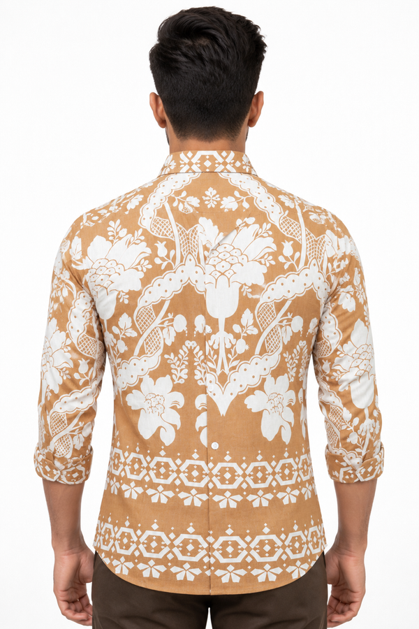 Mustard Floral Printed Shirt
