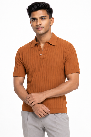 Orange Collar T-shirt