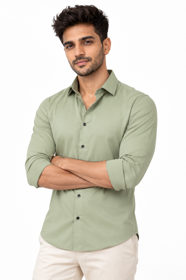 Green Plain Shirt