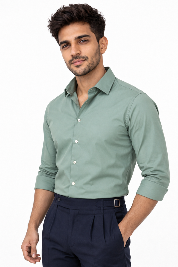 Green Plain Shirt
