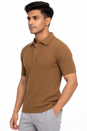 Brown Collar T-shirt