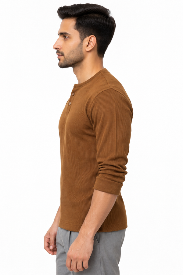 Brown Henley T-shirt