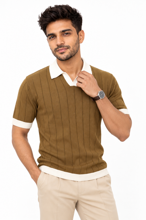 Brown Collar T-shirt