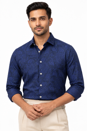 Navy Blue Club Wear Shirt