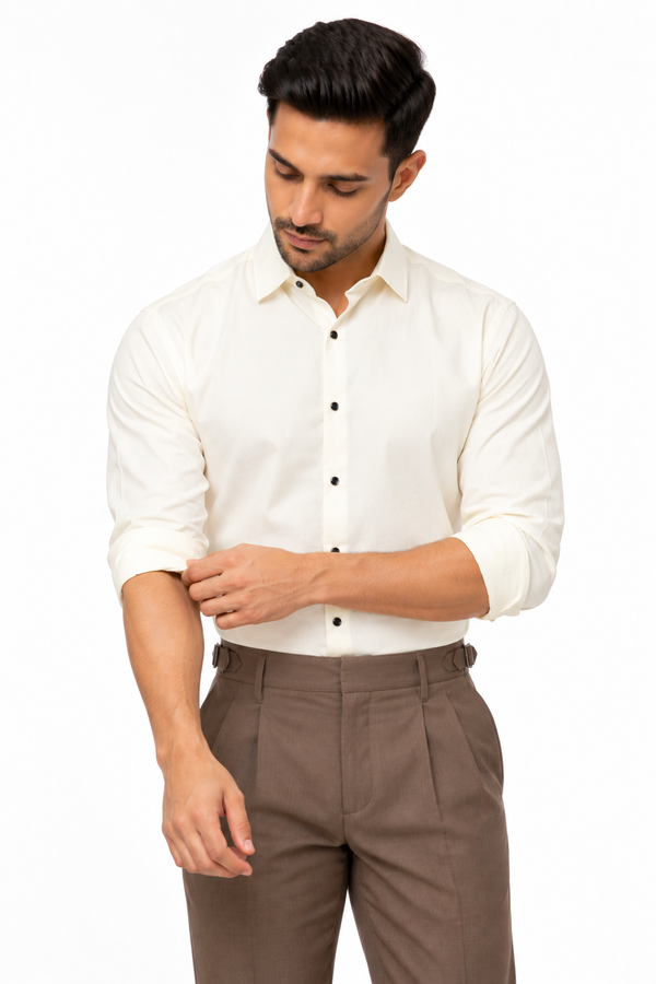 Beige Plain Shirt