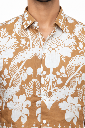 Mustard Floral Printed Shirt