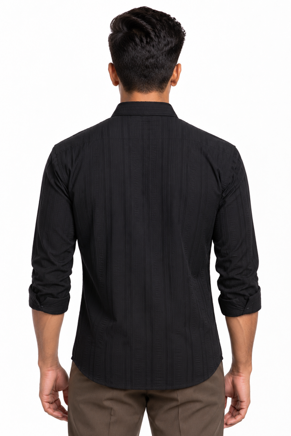 Black Textured Designer Shirt