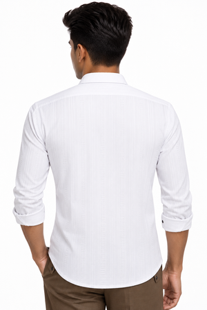 White Textured Designer Shirt