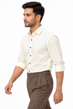 Beige Plain Shirt