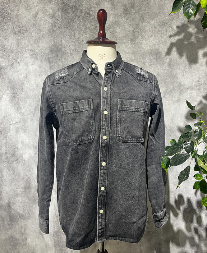 Grey Denim Shirt 1