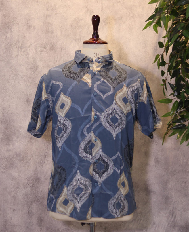 Blue Printed Shirt Half 1