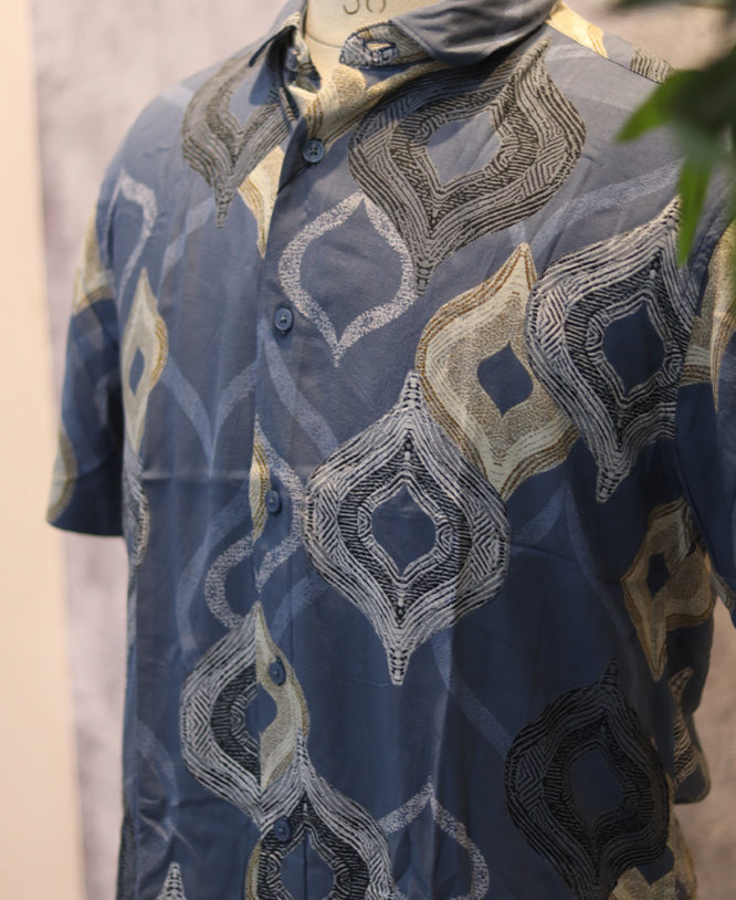 Blue Printed Shirt Half 1 - Image 2