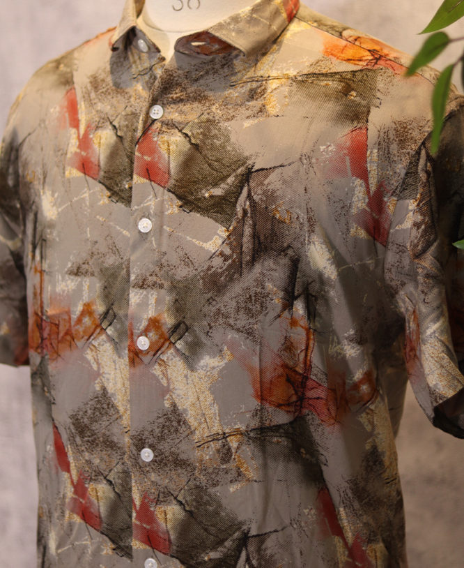 Cream Printed Shirt Half - Image 2