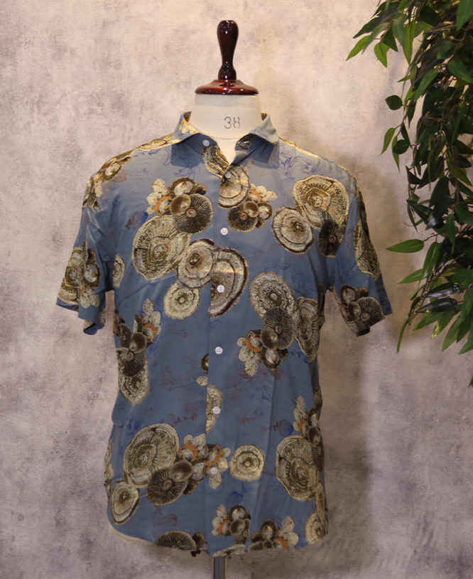 Blue Printed Shirt Half 2