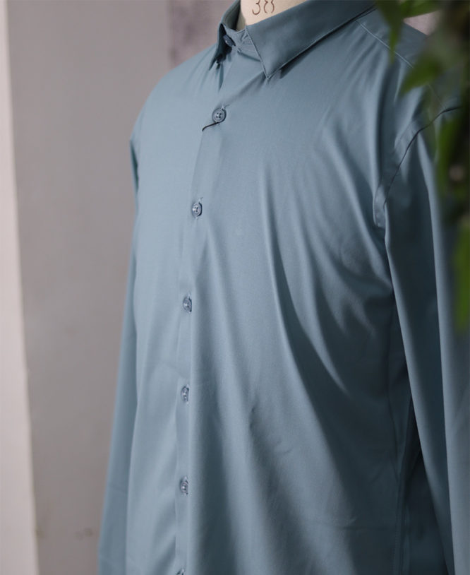 Light Blue Plain Shirt - Image 2